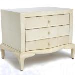 Marseille Cabinet
Three-drawer end table cabinet in matte leather parchment, in the style of Jules Leleu
30” Wide x 22” Deep x 24” High
Available in Custom Sizes & Finishes
<A HREF="http://www.imambience.com/Marseille_ThreeDrawer_Cabinet_TearSheet.pdf"><b>Click Here </b></A>to view and download tear