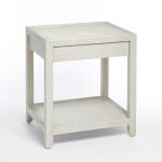 Asha End Table {drawer closed)
In Two-Tome Gold/Silver Metalic Linen
24” Wide x 20” Deep x 18” High
Available in Custom Sizes & Finishes
<A  HREF="http://www.imambience.com/Asha_EndTable_TearSheet_closed.pdf"><b>Click here</b> </A>to view and download tearsheet.