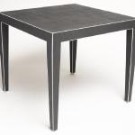 Jeffries Card Table
Covered in Gray Linen 
Size: 36” Square x 29.5” High
Available in Custom Sizes & Finishes 
<A HREF="http://www.imambience.com/JeffriesTable_TearSheet.pdf"> <b>Click Here </b></A>to view and download tearsheet