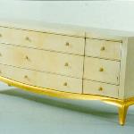 Marseille Dresser (Chiffonier)
Goatskin with Gold Leaf Base
70” Wide x 20” Deep x 32” High
Available in Custom Sizes & Finishes
<A  HREF="http://www.imambience.com/Marseille_Dresser.pdf"><b>Click here</b> </A>to view and download tearsheet.