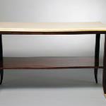 Rebecca Console Table
Top in Leather Parchment Squares, Gold Leaf Trim, and Wood in Wenge Color
48” Wide x 20” Deep x 30” High
Available in Custom Sizes & Finishes
<A  HREF="http://www.imambience.com/Rebecca_Console_Table.pdf"><b>Click here</b> </A>to view and download tearsheet.