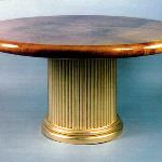 F464 Table
Top: Goatskin; Base: Fluted Gold Leaf
60” Diameter x 30” High
Available in Custom Sizes & Finishes
<A  HREF="http://www.imambience.com/F464_Goatskin_Table.pdf"><b>Click here</b> </A>to view and download tearsheet.